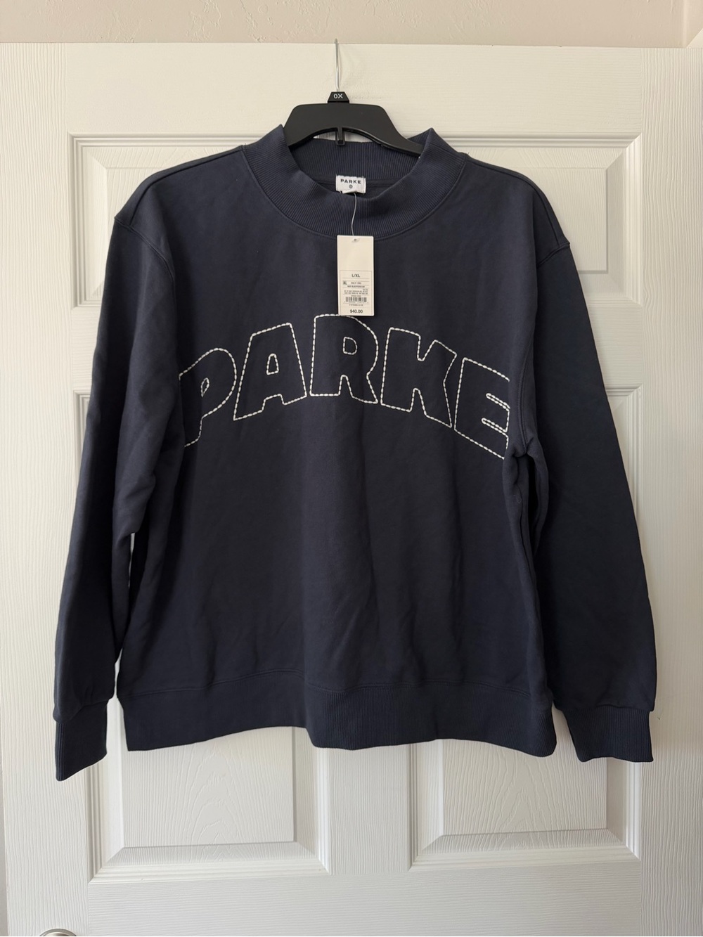 Parke x Target Navy Blue Embroidered Crewneck Sweatshirt L/XL